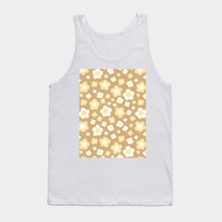 beige groovy retro y2k 2000s big pastel flower power 1960s 60s 70s danish aesthetics coconut girl ditsy daisies Tank Top